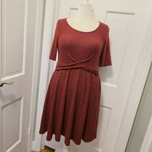 NWT Torrid Super Soft Plush Dark Red Wrap Waist Skater Dress Size 00-M/L Ret $65
